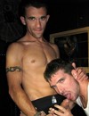 Gay dude pulls out his hard dick and gets sucked off by his cum hungry buddy