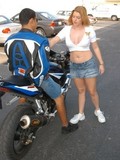 Chick with puffy nipples picks up handsome biker and asks him to show her his big dick