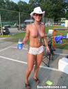 Drunk babes lose their cloths and demonstrate naked tits and even pussies in public