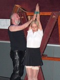 Schoolgirl in white stockings gets all parts of her poor body tied up by kinky o