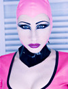 Leathered babe loves to drive a car