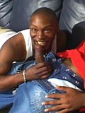 Black dick in gay's mouth and butt