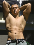 Jason showing his muscular torso