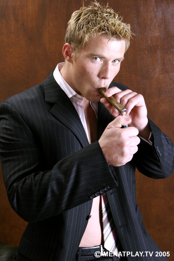 Smoking a cigar or pipe
