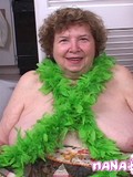 Lucky curly haired granny gets her mouth and pussy banged by shaved headed man