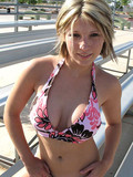 Sexy young lady in bikini hot posing outdoor