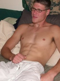 Yummy boy with glasses to cum on
