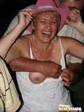 Drunken mature ladies make no secret of their naughty bits at the party