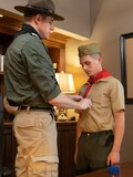 Small ass boyscout Mark gets anal pounded by an older gay man in uniform