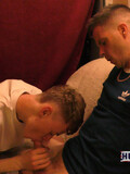 Young gay brits suck like crazy and creampie each other's asses at home